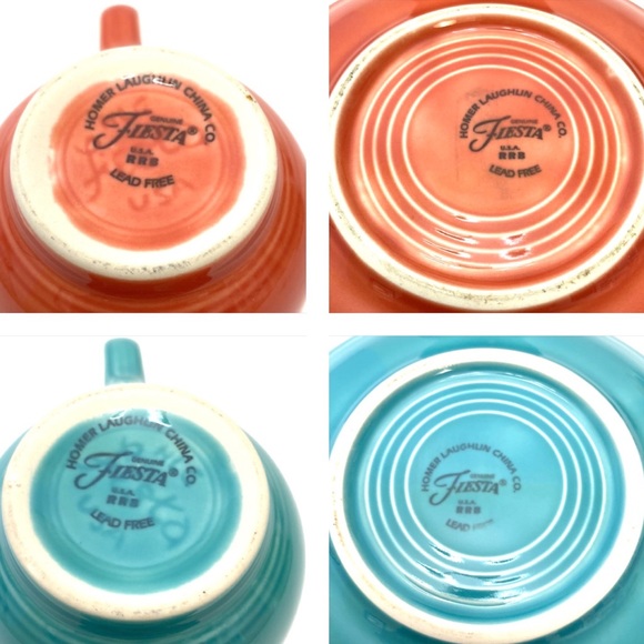Homer Laughlin Fiestaware Flat Cup & Saucer Set Bundle - Picture 14 of 16